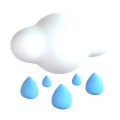 3d icon illustration cloud rain water 