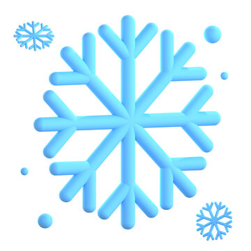 3d icon illustrations snowflake 