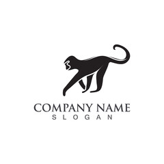 Monkey animal logo design template illustration vector