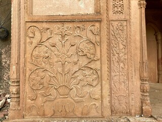 Alwar, Rajasthan 21 Jun 2022: Indian Deccan historical building designs and its floral and geometrical patterns.and nature