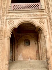 Fototapeta na wymiar ALWAR, INDIA - OCTOBER 11: City Palace on October 11, 2021 in Alwar, India. The former maharaja palace is the home of the city offices 