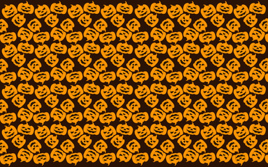 Halloween seamless pattern design with pumpkin