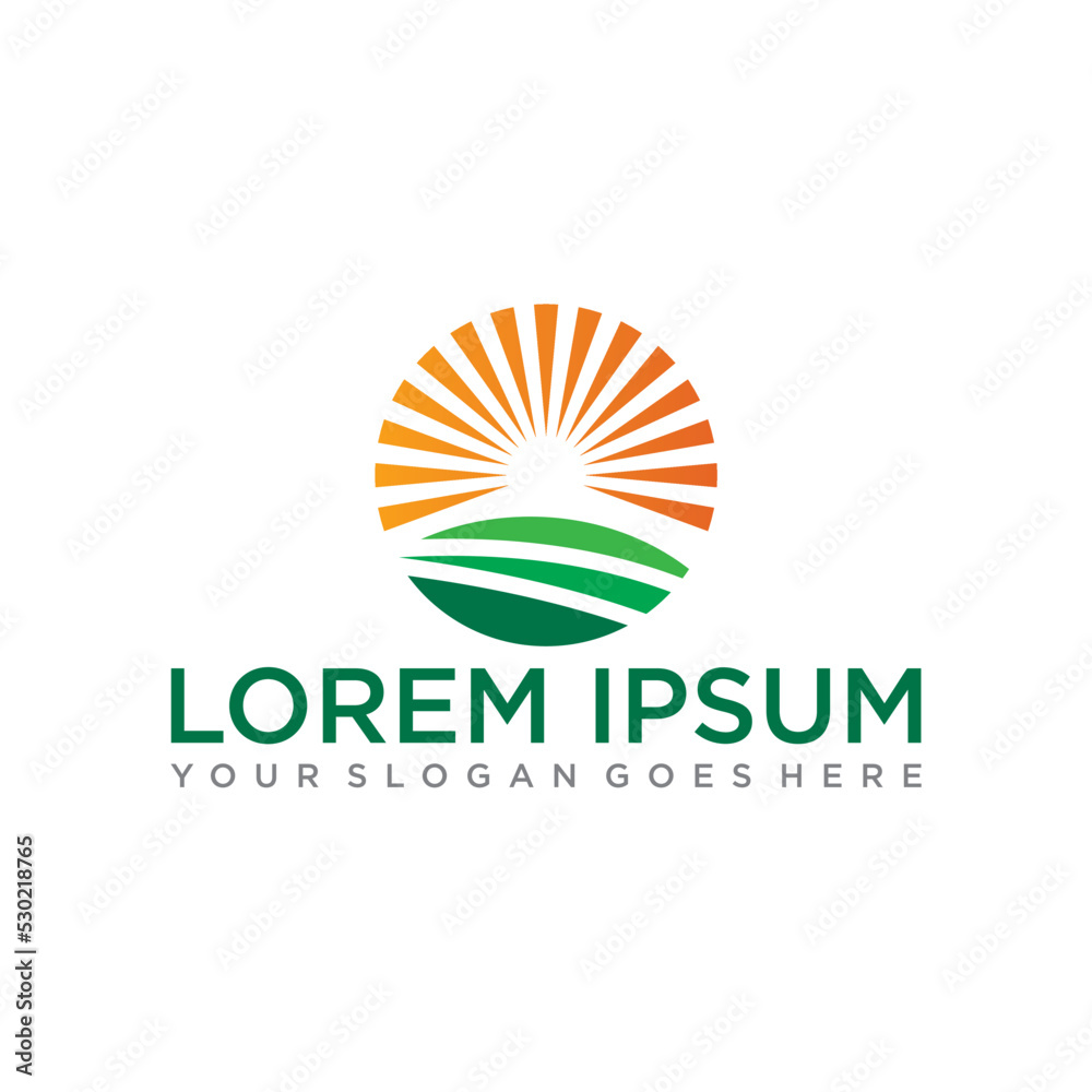 Wall mural farm logo , agriculture logo vector