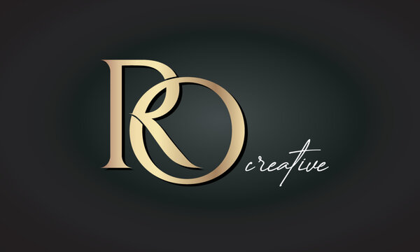 RO letters luxury jewellery fashion brand monogram, creative premium stylish golden logo icon