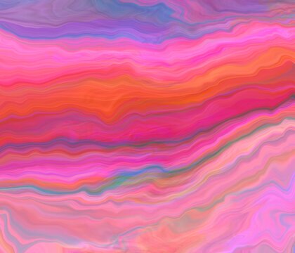 Pink Aesthetic Abstract Background With Waves.