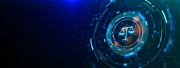 Business, Technology, Internet and network concept. Labor law, Lawyer, Attorney at law, Legal advice concept on virtual screen. 3d illustration