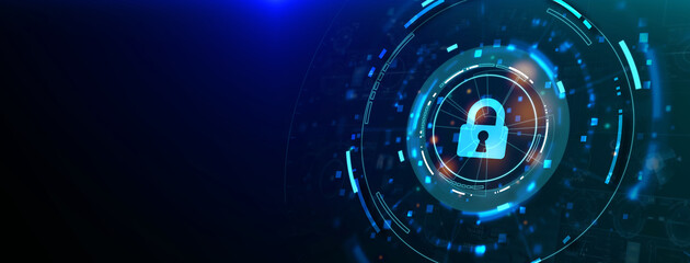 Cyber security data protection business technology privacy concept. 3d illustration