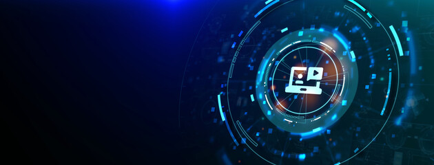 Business, Technology, Internet and network concept. Webinar e-learning. Training concept. 3d illustration