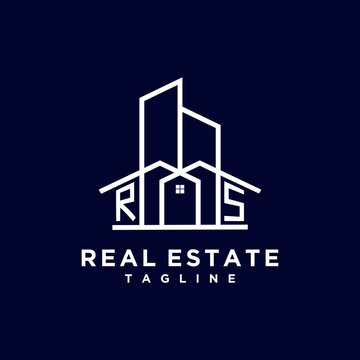 Initial RS  homes modern building company logo vector