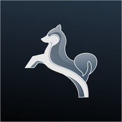 Obraz premium dog illustration logo design