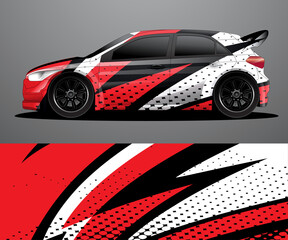 Obraz premium Rally car decal graphic wrap vector, abstract background