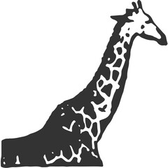 Giraffe Vintage Illustration Vector