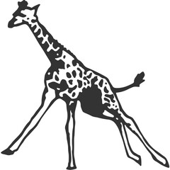 Giraffe Vintage Illustration Vector