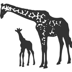Giraffe Vintage Illustration Vector