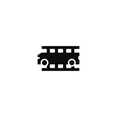 Film reel combination with a bus. Logo design.