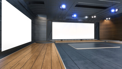 Alpha Channel Studio Set Background 2267_3D Virtual TV Studio News_Studio Background
