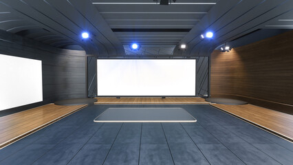 Alpha Channel Studio Set Background 2267_3D Virtual TV Studio News_Studio Background
