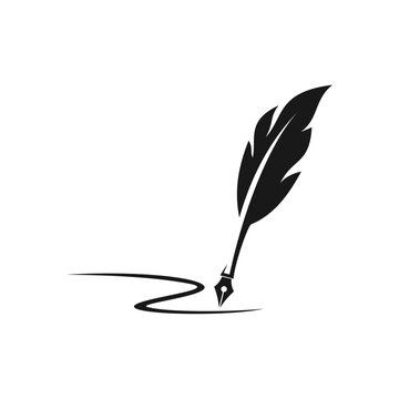 Feather Pen And Ink Vector Stock