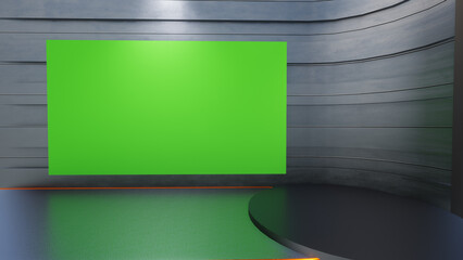 Green Screen Studio 2267_3D Virtual TV Studio News_Studio Background