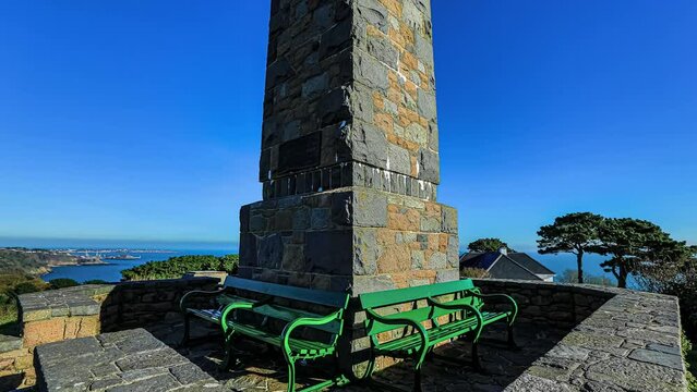 Slider time lapse at Doyle Monument located in Jerbourg Point, Guernsey