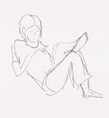 instant sketch, girl with i-pot