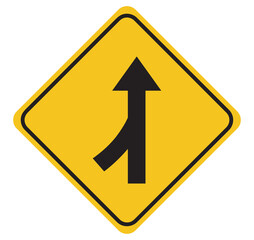 Road merge sign.