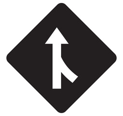 Fototapeta premium Merges right traffic road sign on white background.