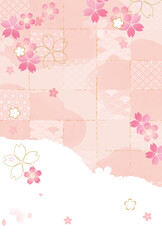 桜　和風柄　イラスト背景