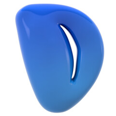 Alphabet D bubble letter illustration in 3D design