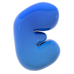 Alphabet E bubble letter illustration in 3D design