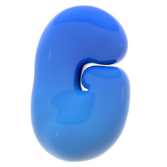 Alphabet G bubble letter illustration in 3D design