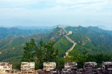 Papier Peint photo Lavable Mur chinois Great Wall in China，The Great Wall and the beautiful clouds in the morning