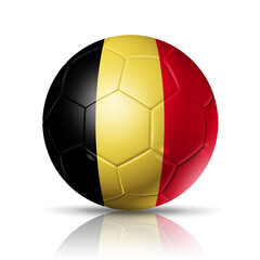 Soccer football ball with Belgium flag. Illustration