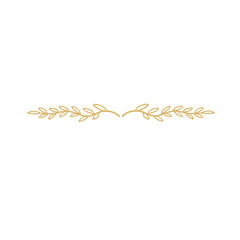 Golden botanical foliage text divider