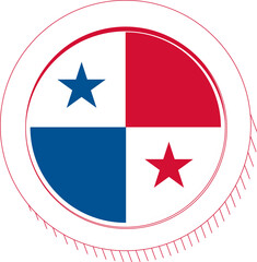 Panama Flag hand drawn,Panamanian Balboa hand drawn