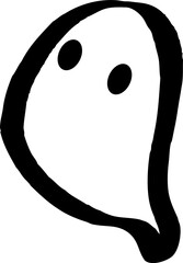 Ghosts for Halloween. Cute cartoon ghosts. Smiling face. Flat design. Vector illustration