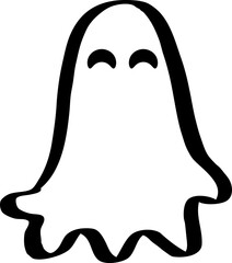 Ghosts for Halloween. Cute cartoon ghosts. Smiling face. Flat design. Vector illustration