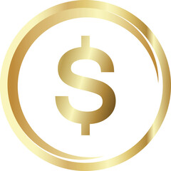 Gold coin icon. Money design. Gold dollar flat symbol. Vector illustration
