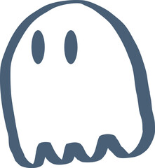 Ghosts for Halloween. Cute cartoon ghosts. Smiling face. Flat design. Vector illustration