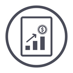 Money revenue graph line icon
