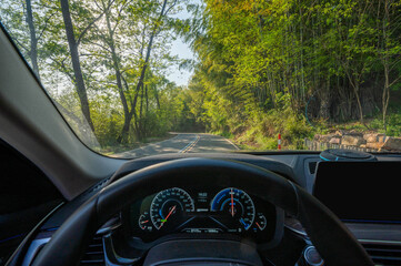 Self-driving on Liyang No. 1 Highway, Liyang City, Changzhou City, Jiangsu Province, China, watching the scenery along the way