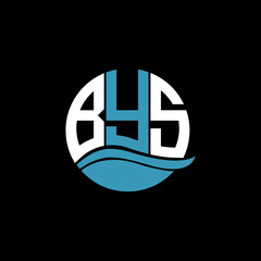 BYS logo monogram isolated on circle element design template, BYS letter logo design on black background. BYS creative initials letter logo concept. BYS letter design.
