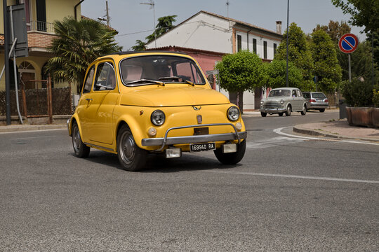 Vintage Fiat 500 L (1971) in classic car and motorcycle meeting, on May 22, 2022 in Piangipane, Ravenna, Italy