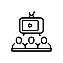 Naklejka premium Black line icon for viewers