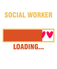 Social Worker in progress loading is a vector design for printing on various surfaces like t shirt, mug etc.
