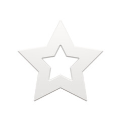 White christmas star. Creative new year decoration with cutout of winter holidays