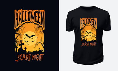 Halloween Day T-shirt Design for Print on Demand Site and T-shirt Business