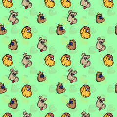 Cartoon Dogs Clipart Pattern