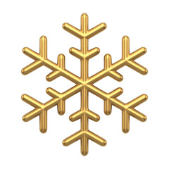 Christmas tracery golden snowflake 3d. Festive interior element with glitter