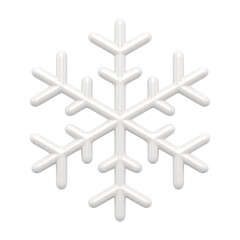 Fototapeta premium Christmas tracery white snowflake 3d. Festive interior element with glitter